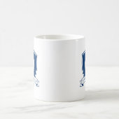 Minimalistisch Blauw en Wit Modern Initieel Monogr Koffiemok (Center)