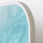 Minimalistisch blauw en wit modern monogram pickleball paddle (Links Detail)