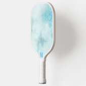 Minimalistisch blauw en wit modern monogram pickleball paddle (Links)