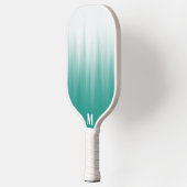 Minimalistisch blauw en wit Ombre Modern Monogram Pickleball Paddle (Links)