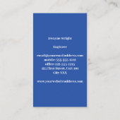 Minimalistisch blauw en wit visitekaartje (Achterkant)