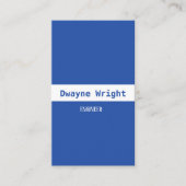 Minimalistisch blauw en wit visitekaartje (Voorkant)