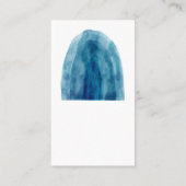 minimalistisch blauw- en wit-waterverf ontwerp visitekaartje (Achterkant)