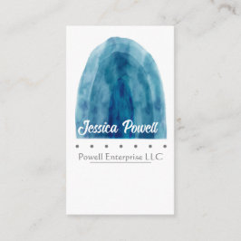 minimalistisch blauw- en wit-waterverf ontwerp visitekaartje