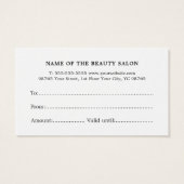 Minimalistisch blauw Faux Silver Line Scissor Gift Visitekaartje (Achterkant)