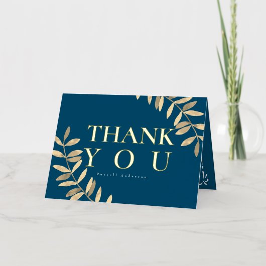 Minimalistisch blauw folie wenskaart (Voorkant)