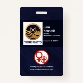 Minimalistisch blauw foto-sjabloon badge