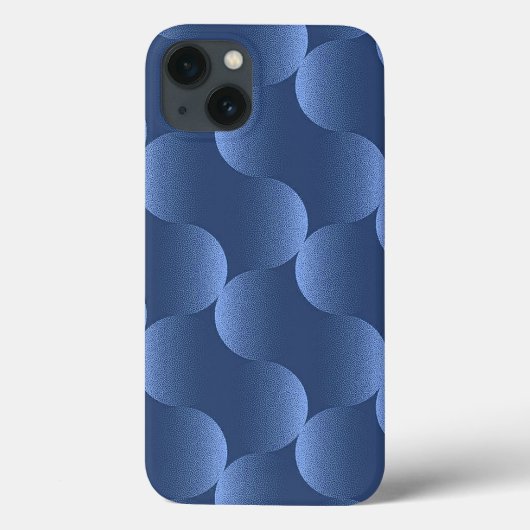 Minimalistisch Blauw Geometrisch Golfpatroon Mat Case-Mate iPhone Case (Achterkant)