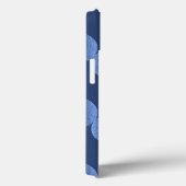 Minimalistisch Blauw Geometrisch Golfpatroon Mat Case-Mate iPhone Case (Achterkant / Rechts)