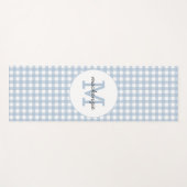 Minimalistisch blauw gingham geruite patroon geper yogamat (Voorkant (horizontaal))