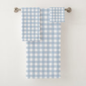 Minimalistisch blauw Gingham Pset Pattern Bad Handdoek (Insitu)