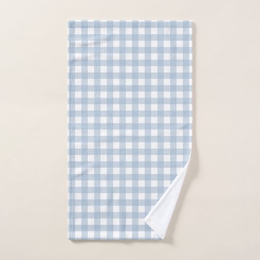 Minimalistisch blauw Gingham Pset Pattern Bad Handdoek (Handdoek)