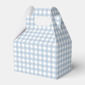 Minimalistisch blauw Gingham Pset Pattern Bedankdoosjes (Achterkant)