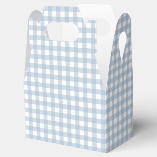 Minimalistisch blauw Gingham Pset Pattern Bedankdoosjes (Geopend)