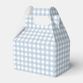 Minimalistisch blauw Gingham Pset Pattern Bedankdoosjes