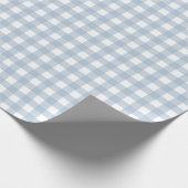 Minimalistisch blauw Gingham Pset Pattern Cadeaupapier (Hoek)