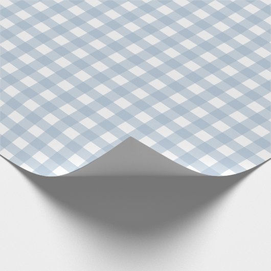 Minimalistisch blauw Gingham Pset Pattern Cadeaupapier (Hoek)