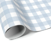 Minimalistisch blauw Gingham Pset Pattern Cadeaupapier (Rol Hoek)