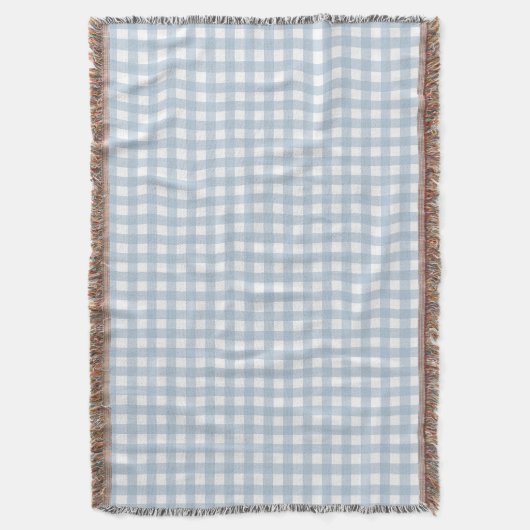 Minimalistisch blauw Gingham Pset Pattern Deken (Voorkant Verticaal)