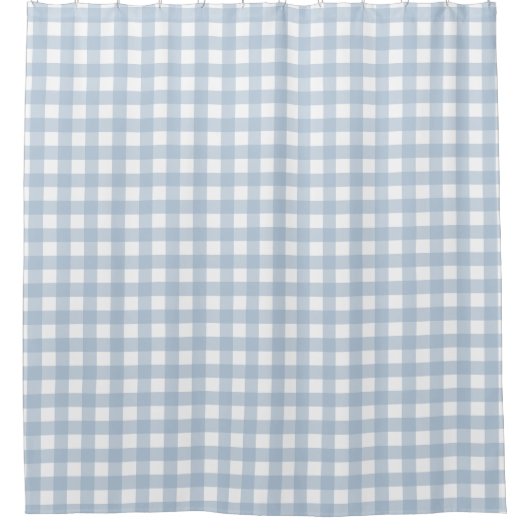 Minimalistisch blauw Gingham Pset Pattern Douchegordijn (Voorkant)