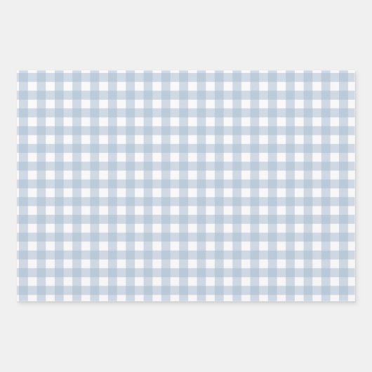 Minimalistisch blauw Gingham Pset Pattern Inpakpapier Vel (Voorkant)