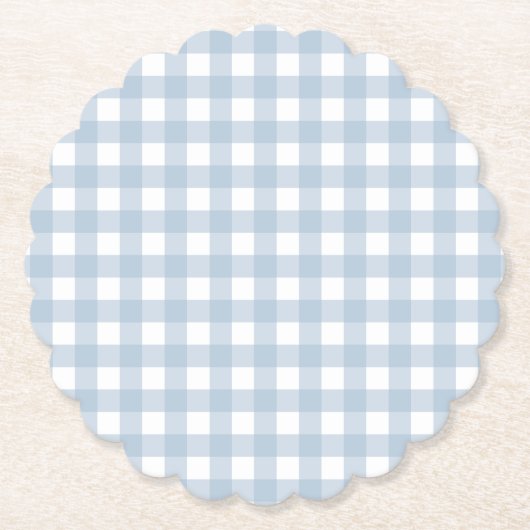 Minimalistisch blauw Gingham Pset Pattern Kartonnen Onderzetters (Voorkant)