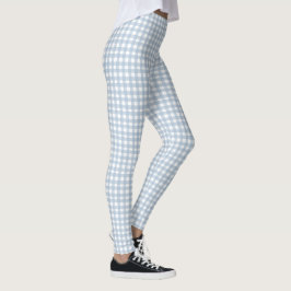 Minimalistisch blauw Gingham Pset Pattern Leggings