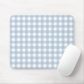 Minimalistisch blauw Gingham Pset Pattern Muismat (Met muis)
