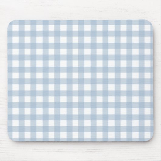 Minimalistisch blauw Gingham Pset Pattern Muismat (Voorkant)