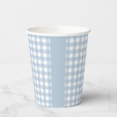 Minimalistisch blauw Gingham Pset Pattern Papieren Bekers (Links)
