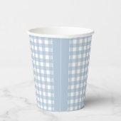 Minimalistisch blauw Gingham Pset Pattern Papieren Bekers (Rechts)