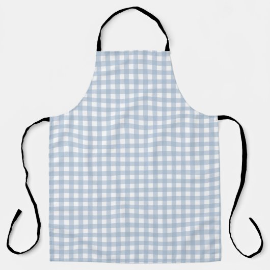 Minimalistisch blauw Gingham Pset Pattern Schort (Voorkant)