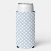 Minimalistisch blauw Gingham Pset Pattern Seltzer Blikjeskoeler (Seltzer Voorkant)