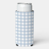 Minimalistisch blauw Gingham Pset Pattern Seltzer Blikjeskoeler (Seltzer Voorkant)