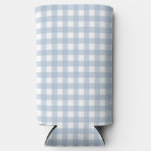 Minimalistisch blauw Gingham Pset Pattern Seltzer Blikjeskoeler (Voorkant)