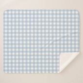 Minimalistisch blauw Gingham Pset Pattern Sherpa Deken (Voorkant (horizontaal))