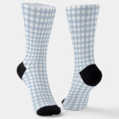 Minimalistisch blauw Gingham Pset Pattern Sokken (Gebogen)