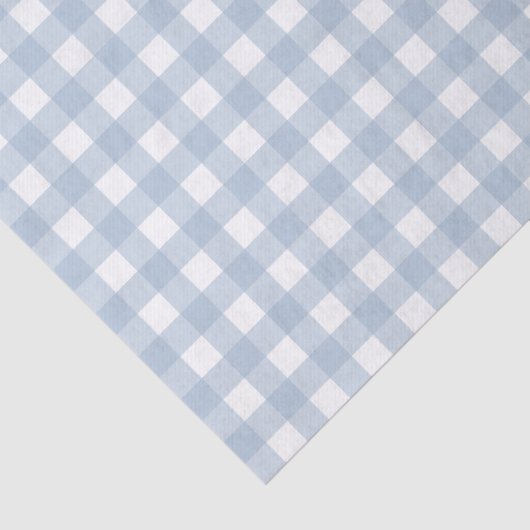 Minimalistisch blauw Gingham Pset Pattern Tissuepapier (Detail)