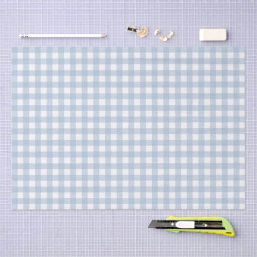 Minimalistisch blauw Gingham Pset Pattern Tissuepapier (Craft)