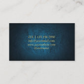 Minimalistisch blauw goudhandschrift visitekaartje (Achterkant)