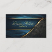 Minimalistisch blauw goudhandschrift visitekaartje (Voorkant)