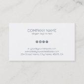 Minimalistisch blauw-Grijs en Witte Achtergrond Visitekaartje (Achterkant)