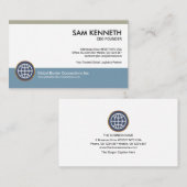 Minimalistisch blauw grijze kolomondernemer CEO Visitekaartje (Voorkant / Achterkant)