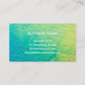 Minimalistisch blauw, groen Abstract Waterverf scr Visitekaartje (Achterkant)