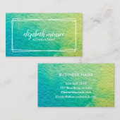Minimalistisch blauw, groen Abstract Waterverf scr Visitekaartje (Voorkant / Achterkant)