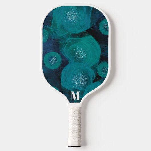 Minimalistisch blauw groen spaarkonijn Modern Mono Pickleball Paddle (Achterkant)