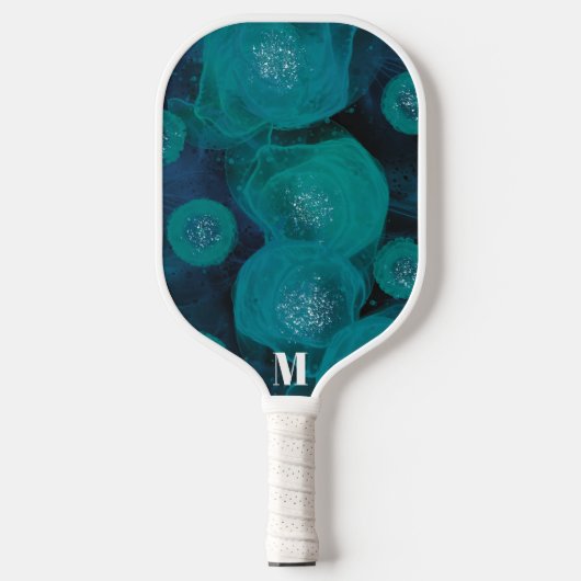Minimalistisch blauw groen spaarkonijn Modern Mono Pickleball Paddle (Voorkant)