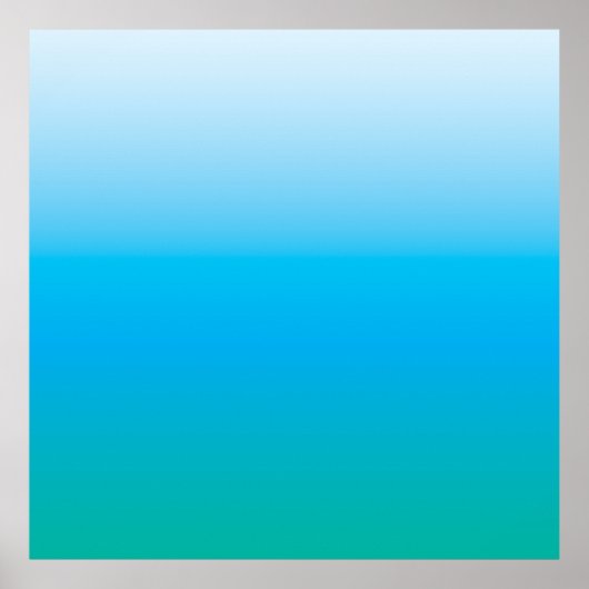 Minimalistisch blauw groen verloop zomerkalm poster (Voorkant)