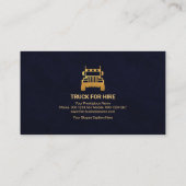 Minimalistisch blauw grunge Gold Stripe Trucking Visitekaartje (Achterkant)