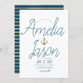 Minimalistisch blauw handschrift voor Folie handma Kaart